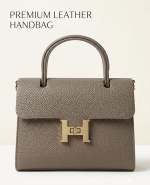 NWOT Pebbled Leather Top Handle Bag/Crossbody/Shoulder Bag Taupe/Muted Brown